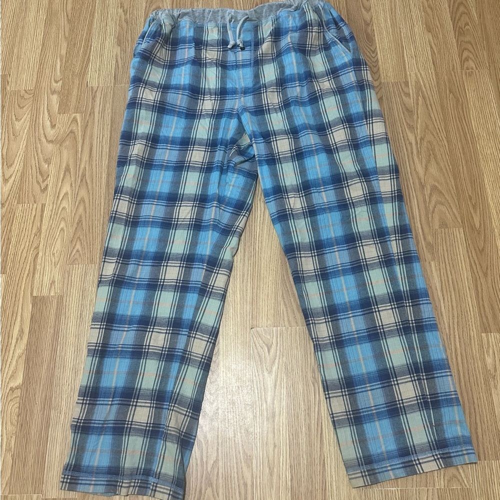 Westport 1989 Woven Blue Plaid Lounge Pants w/ Drawstring- Size XLT